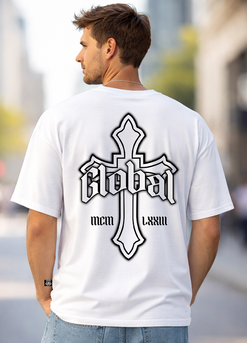 T-SHIRT GLOBAL BRAND ART. 8007 - BIANCO/NERO