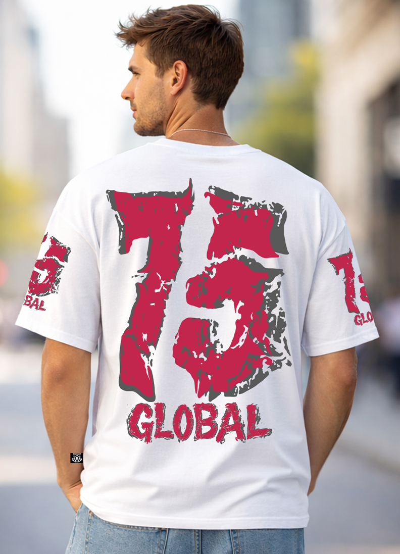 T-SHIRT GLOBAL BRAND ART. 8002 - BIANCO/ROSSO