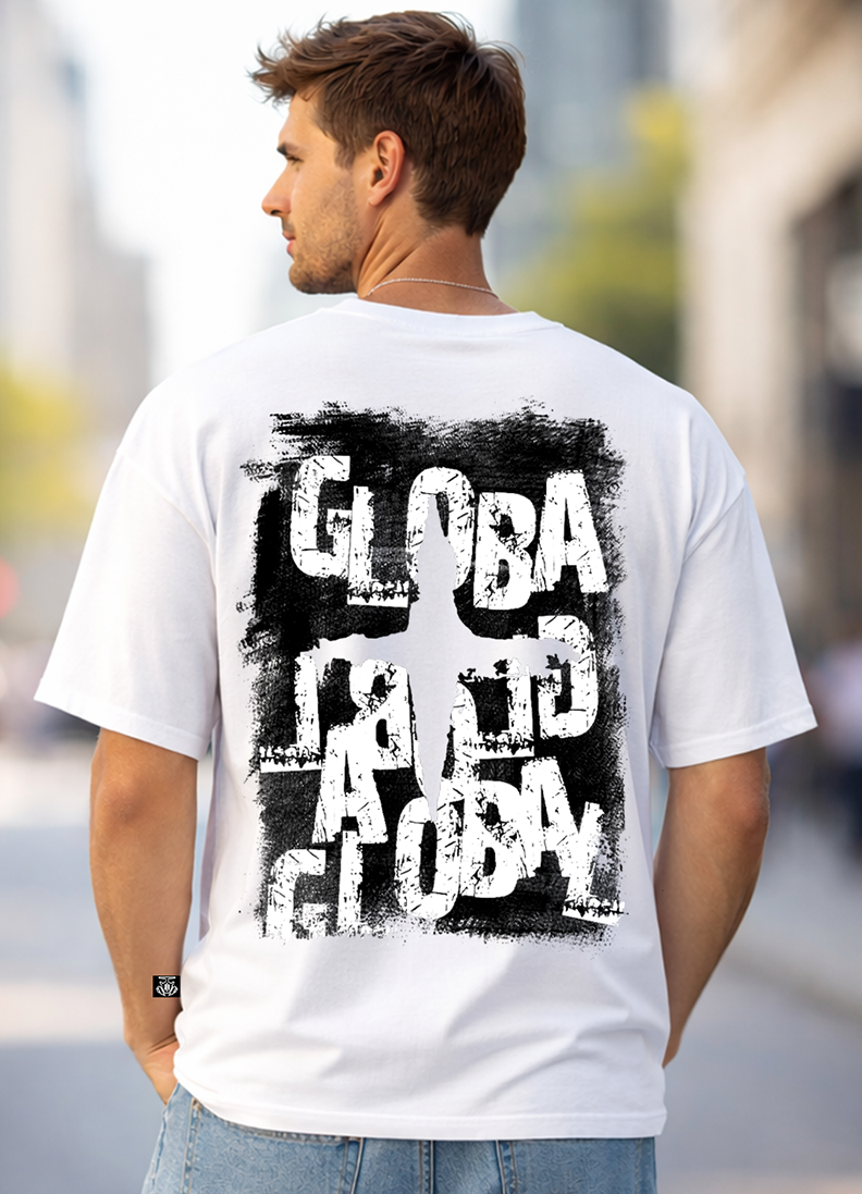 T-SHIRT GLOBAL BRAND ART. 8014 - BIANCO/NERO