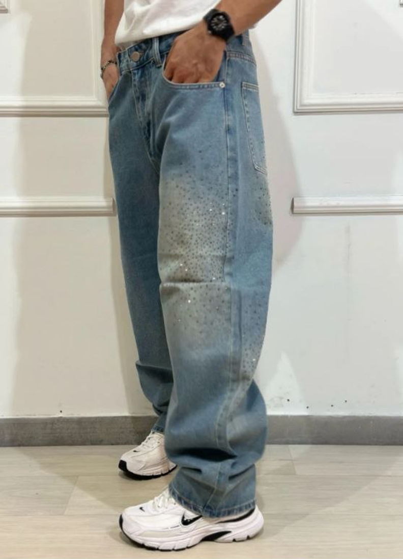 JEANS BAGGY STRASS ART. JK09 - CELESTE SABBIATO