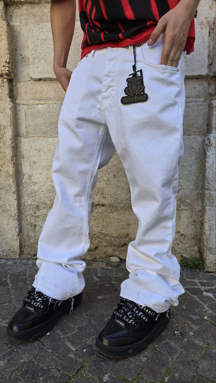 JEANS FLARE GLOBAL BRAND ART. 7000 - BIANCO