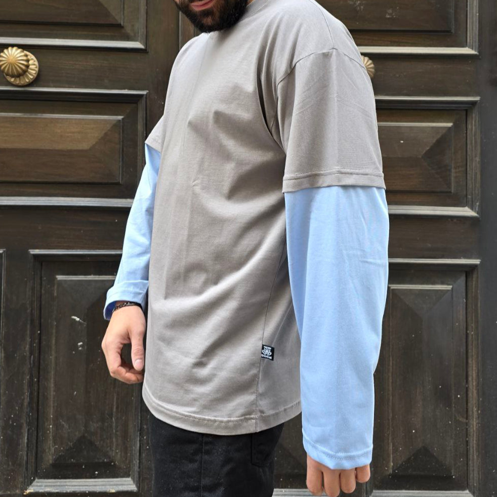 Long Sleeve GBL doppio colore - Grigio
