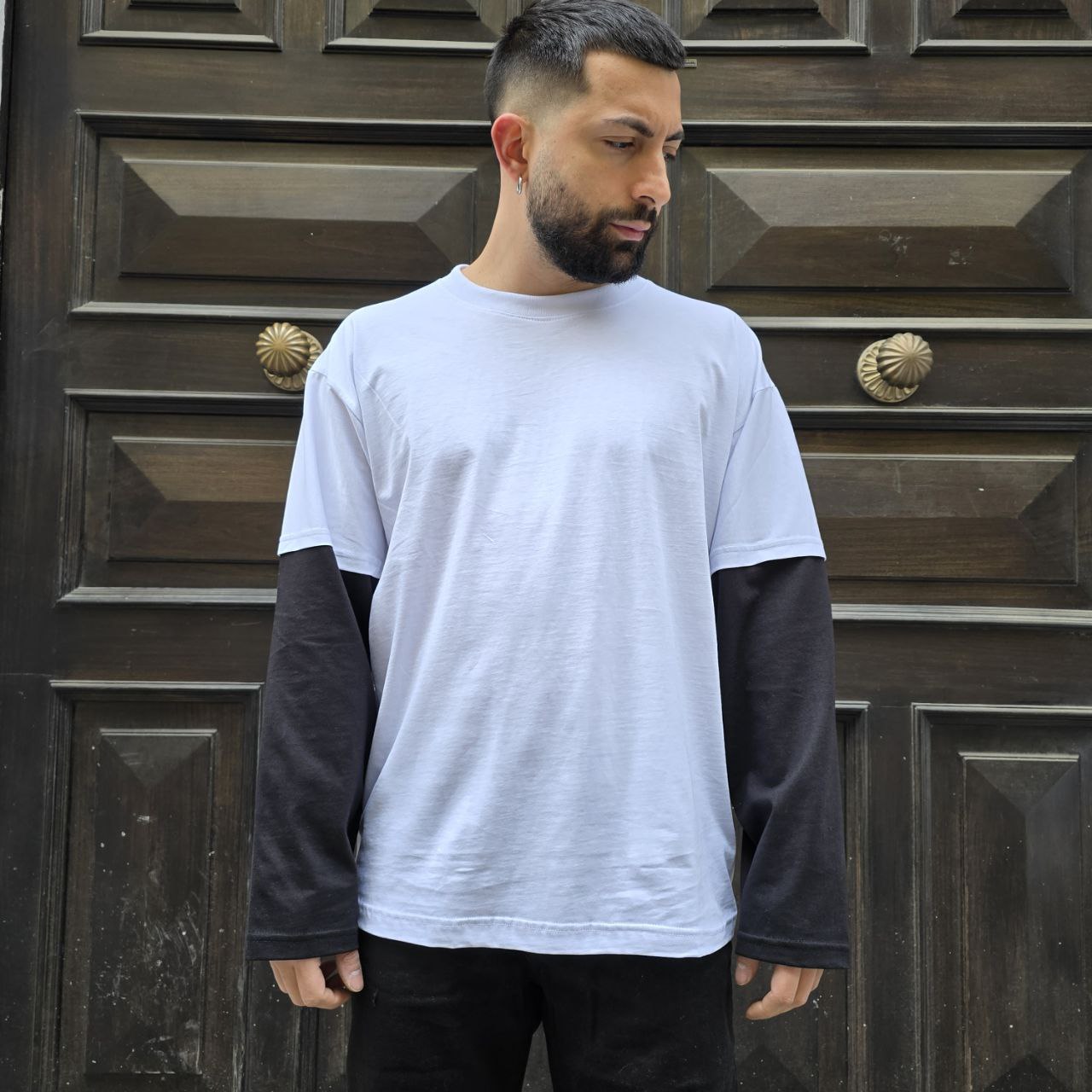 Long Sleeve GBL doppio colore - Bianco