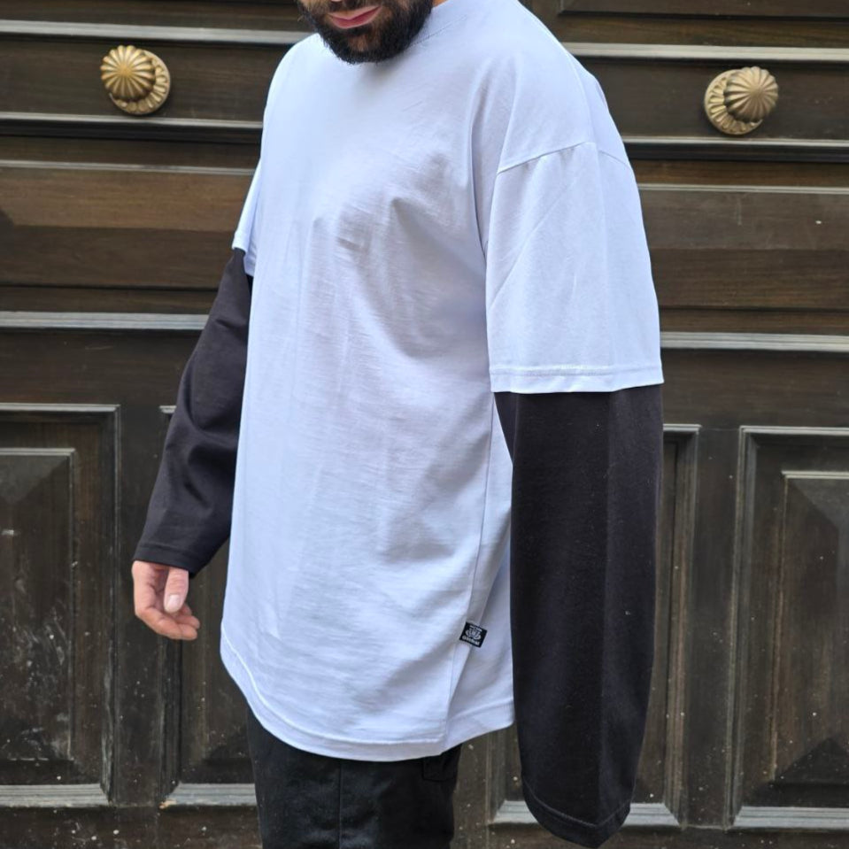 Long Sleeve GBL doppio colore - Bianco