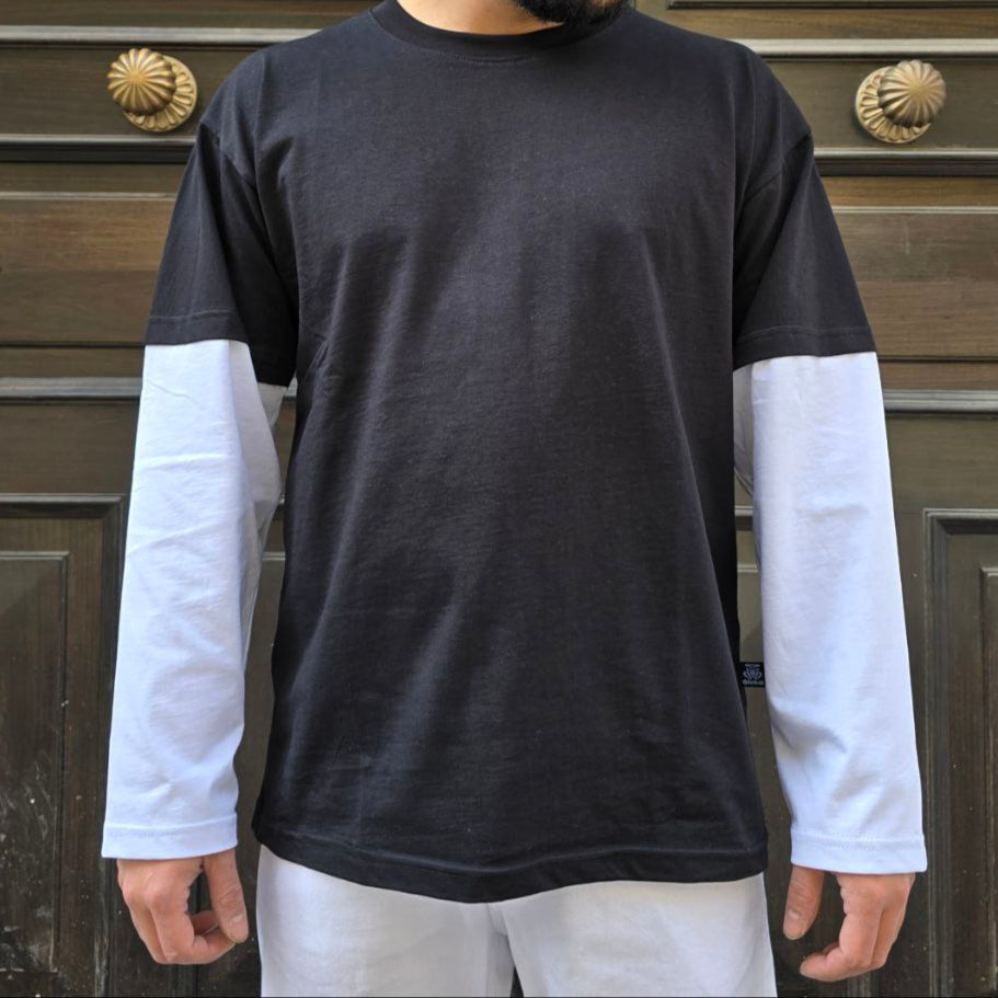 Long Sleeve GBL doppio colore - Nero
