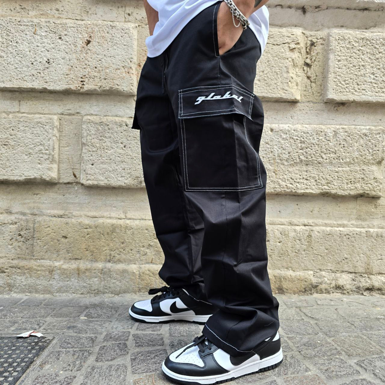 Pantalone GBL Baggy Cargo - Nero