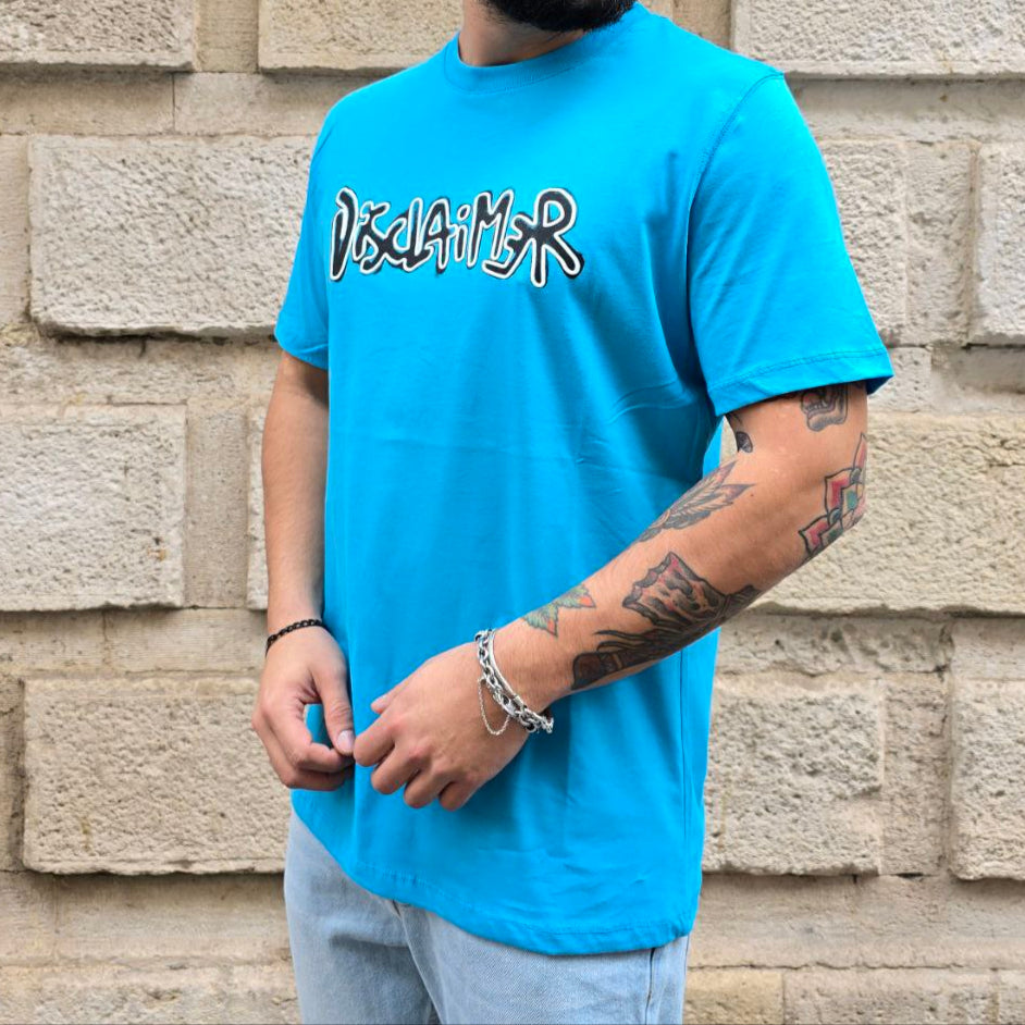 T-Shirt Disclaimer 54854 - Turchese