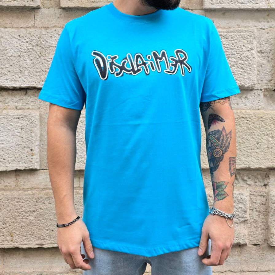 T-Shirt Disclaimer 54854 - Turchese