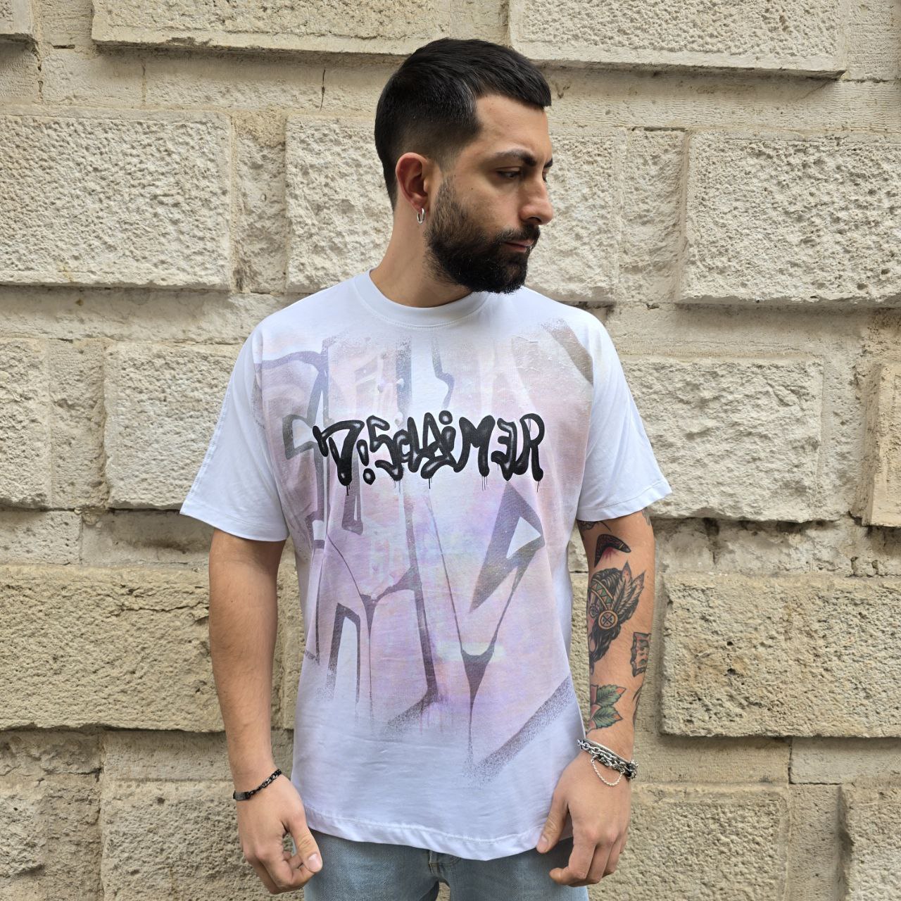 T-Shirt Disclaimer 55033 - Bianco