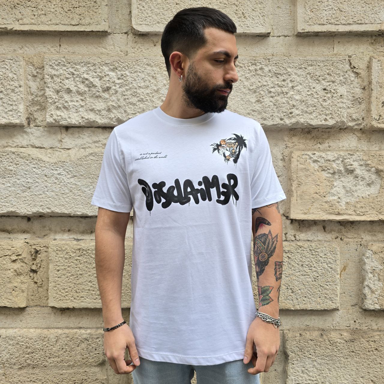T-Shirt Disclaimer 54883 - Bianco