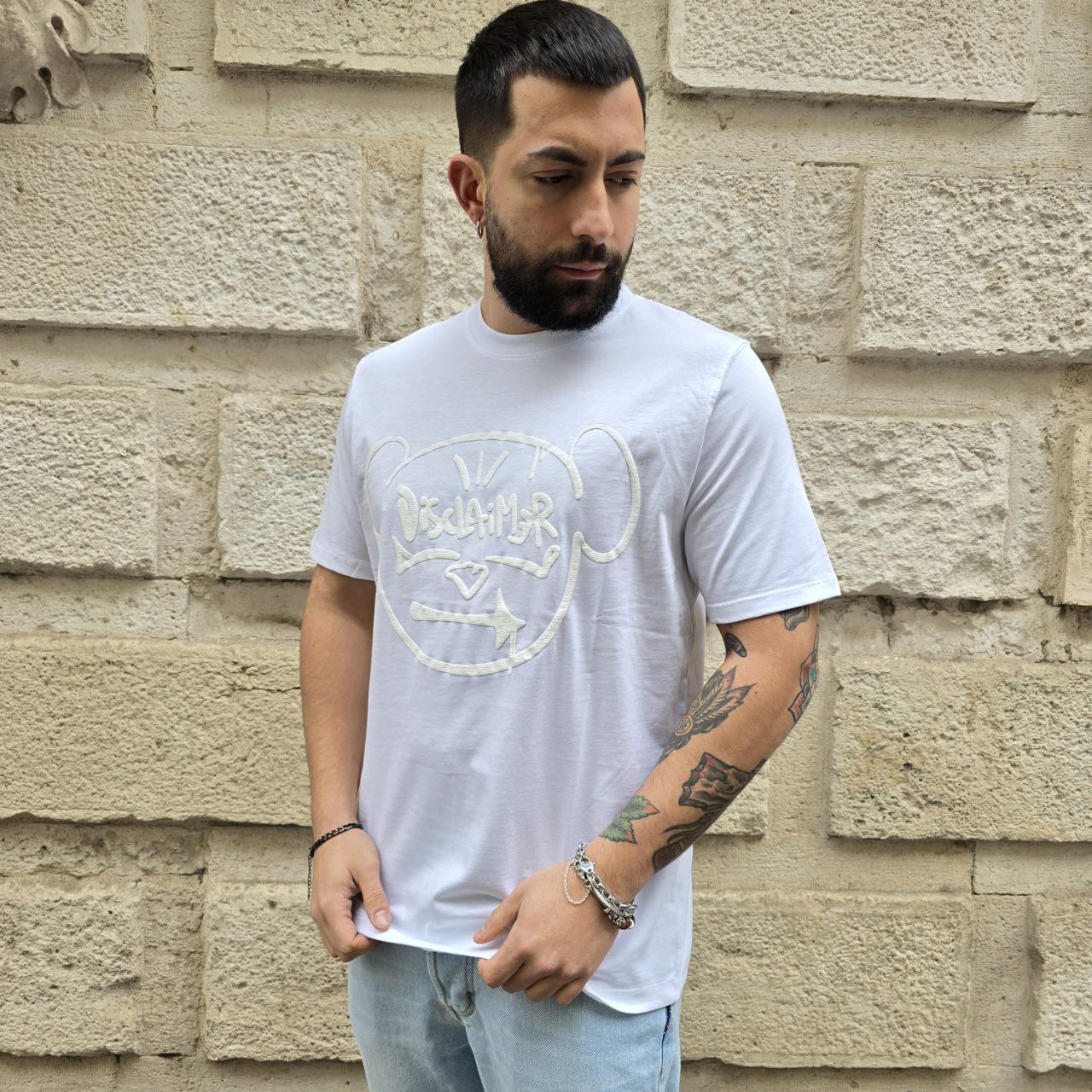 T-Shirt Disclaimer 54847 - Bianco