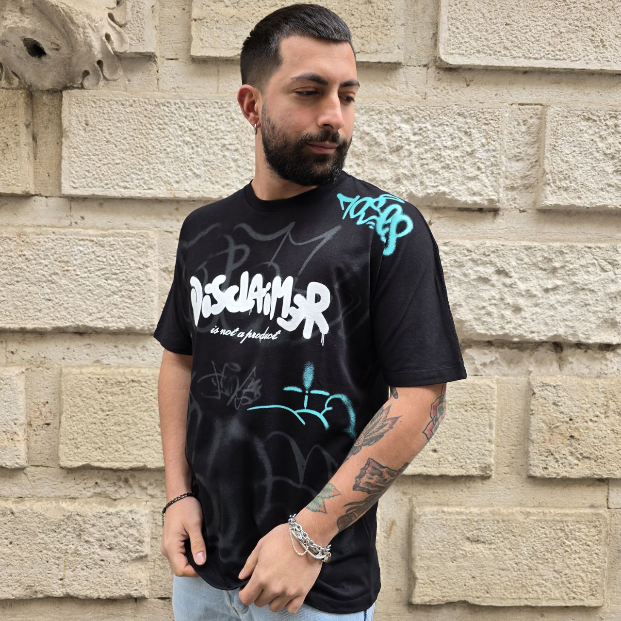 T-Shirt Disclaimer 54897 - Nero