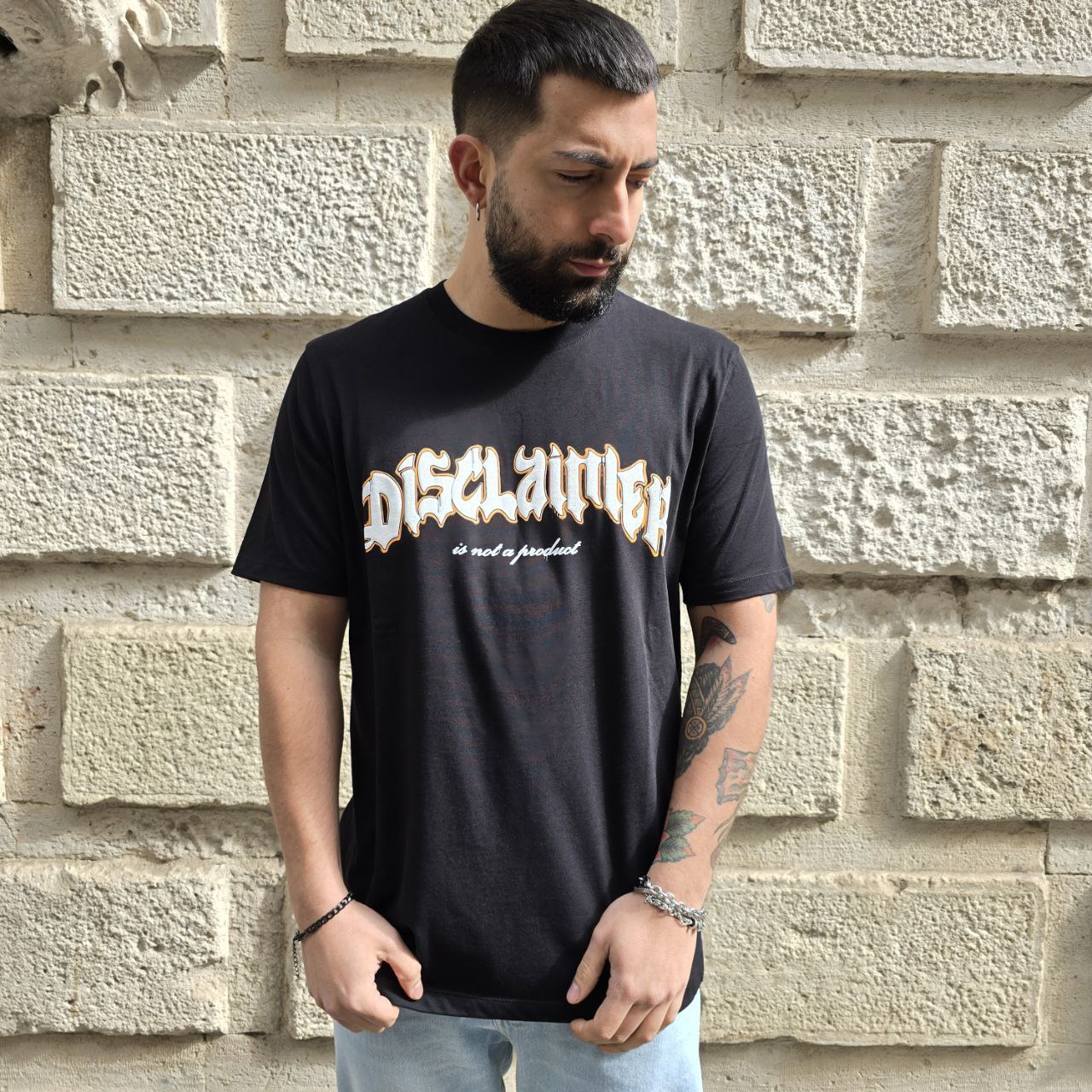 T-Shirt Disclaimer 54832 - Nero