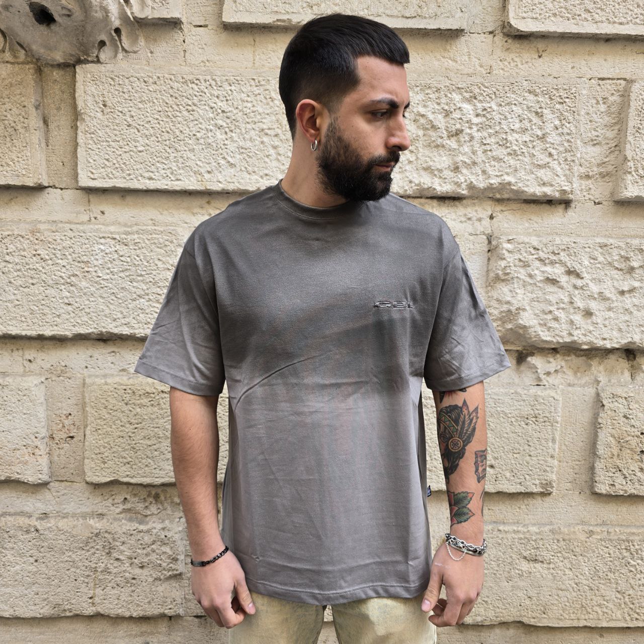 T-Shirt GBL Aereografata - Grigio Slavato