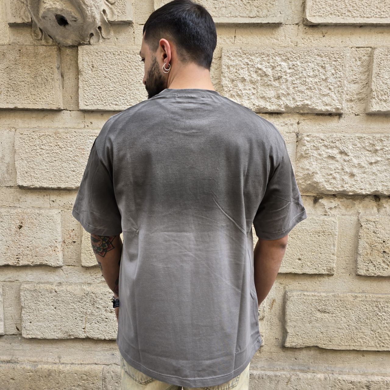 T-Shirt GBL Aereografata - Grigio Slavato