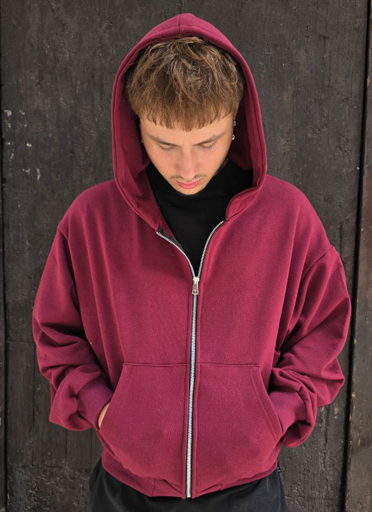 FELPA CROPPED ZIP GLOBAL COD. BASIC - BORDO'