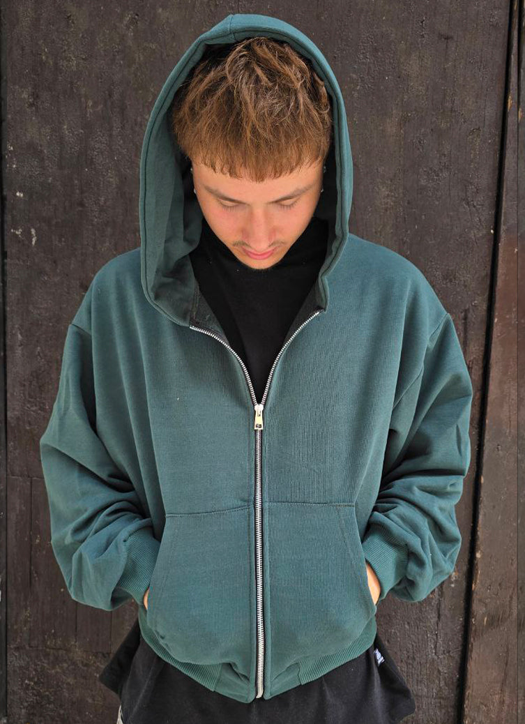 FELPA CROPPED ZIP GLOBAL COD. BASIC - VERDE GUCCI