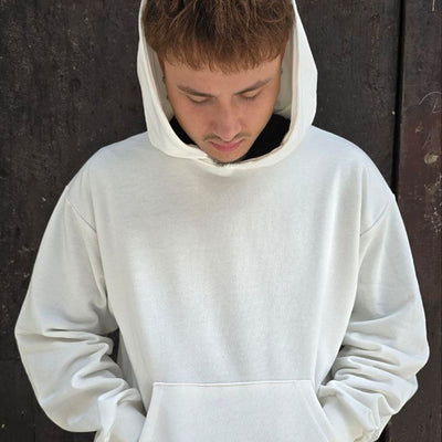FELPA BOXY GLOBAL COD. BASIC HOODIE- BIANCO