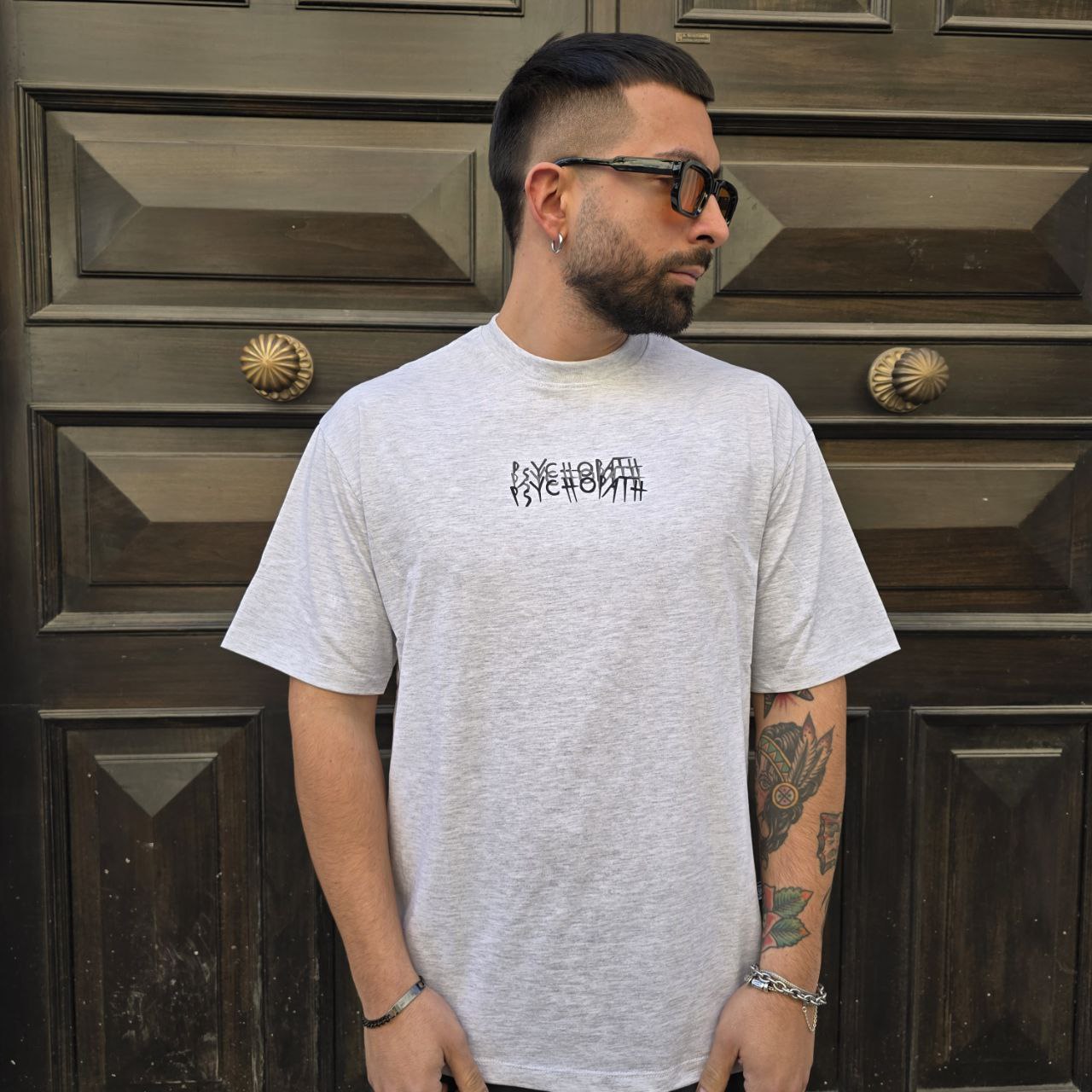 T-Shirt GBL Psychopath - Grigio Chiaro