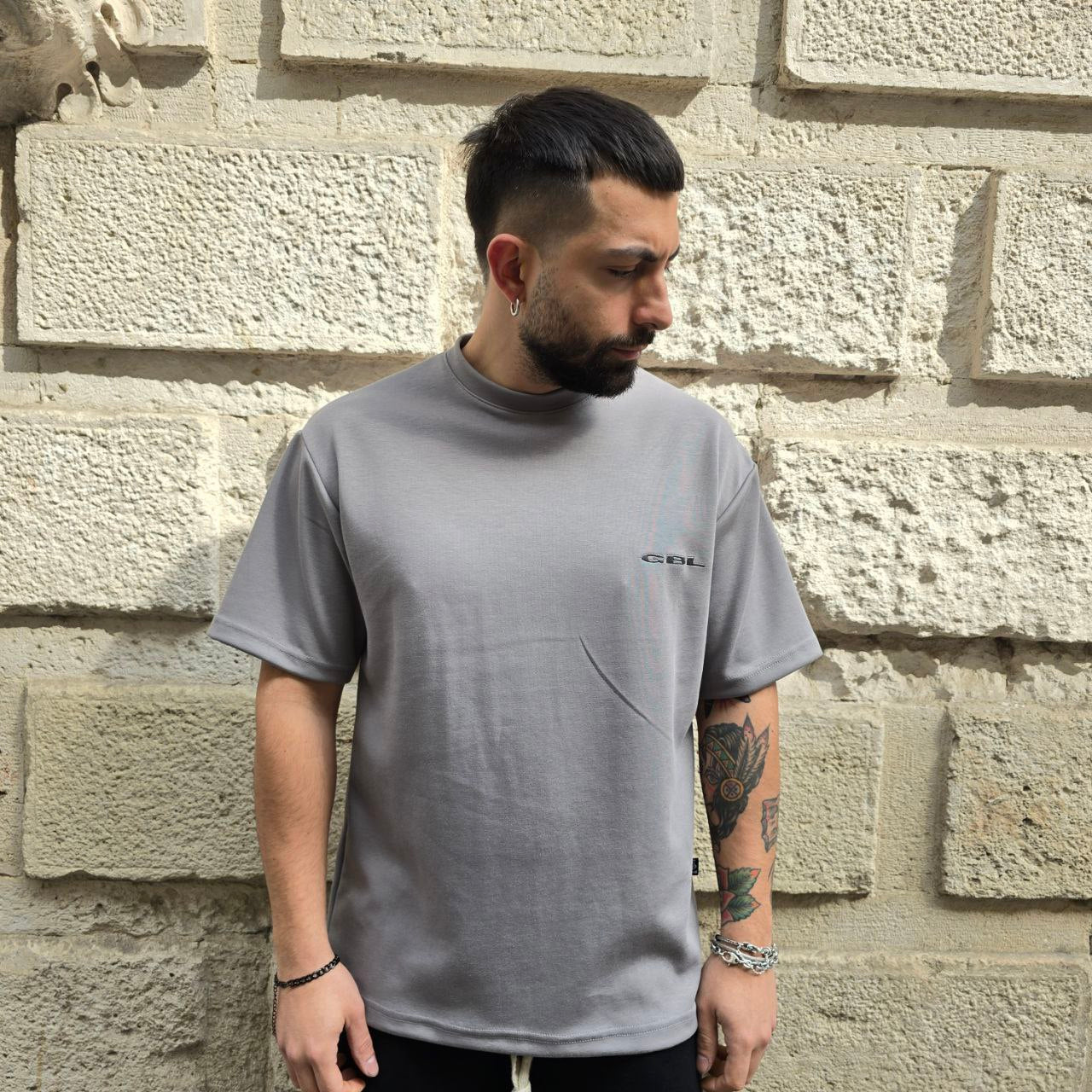 T-Shirt GBL Premium Interlock - Grigio Ferro