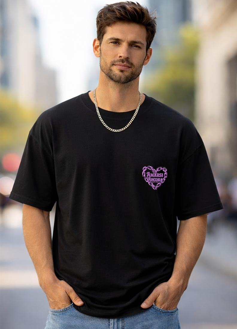 T-SHIRT GLOBAL BRAND ART. 8003 - NERO/FUXIA