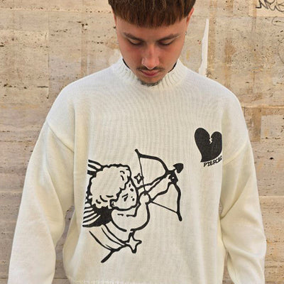 MAGLIONE CROPPED GLOBAL COD. ANGELS - BIANCO