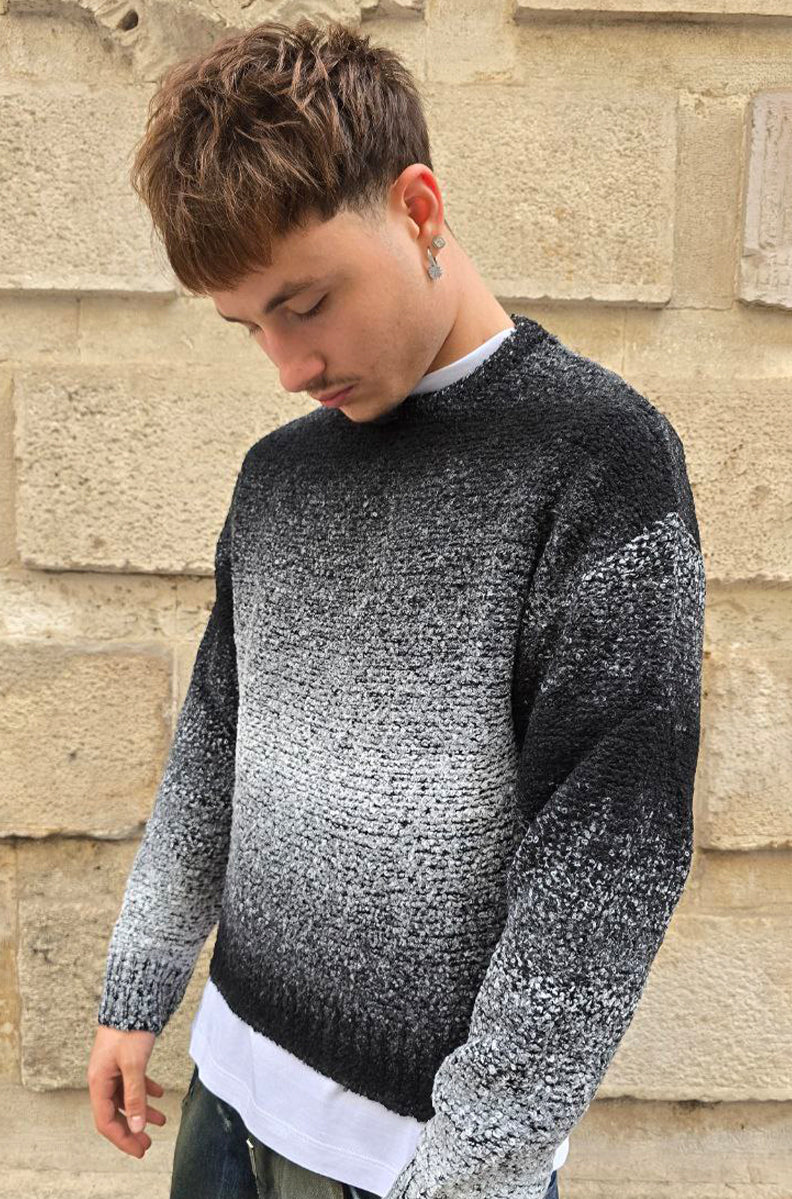 MAGLIONE CROPPED GLOBAL COD. SFUMATO - NERO