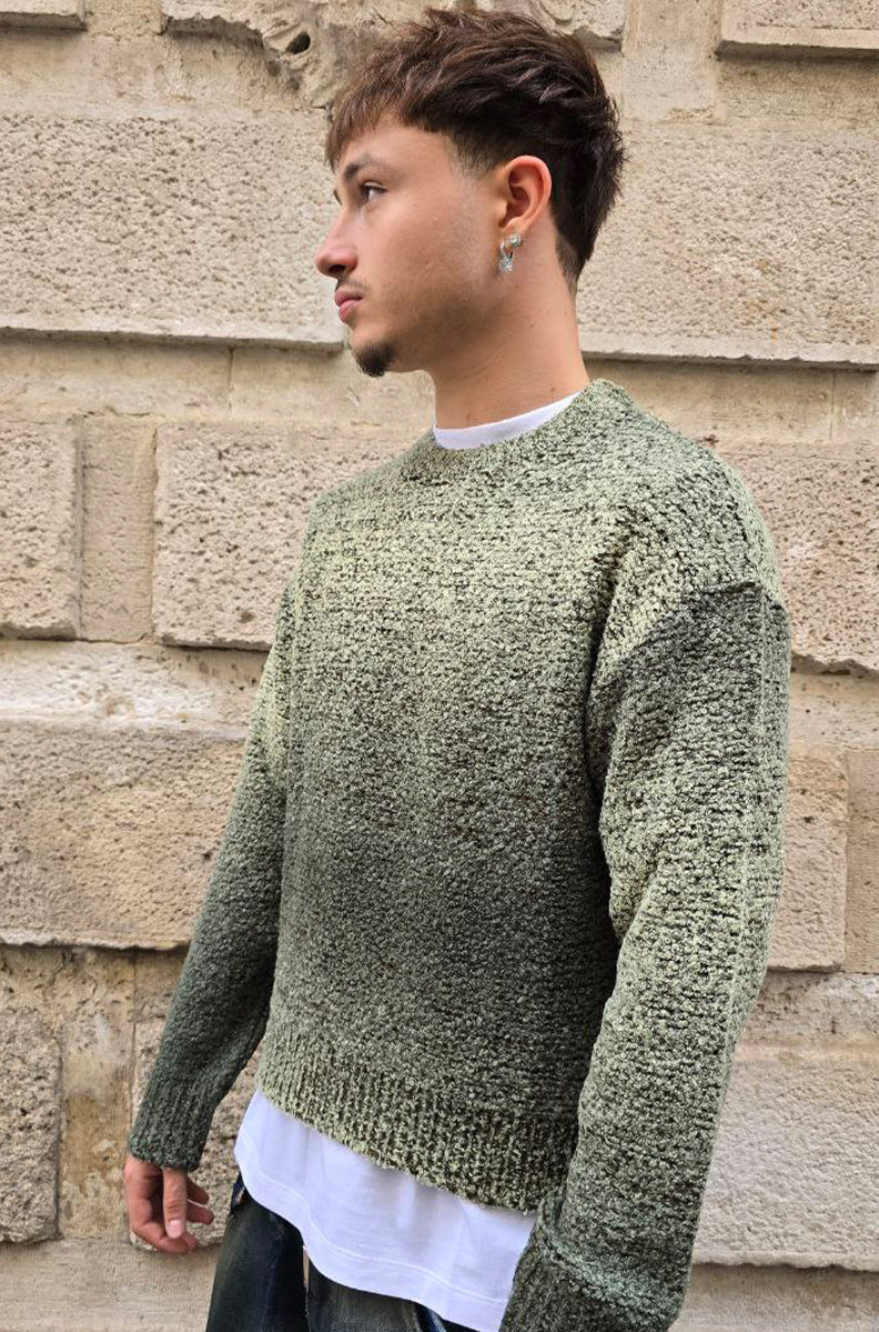 MAGLIONE CROPPED GLOBAL COD. SFUMATO - VERDE