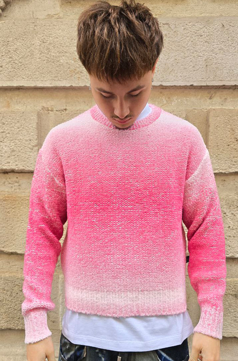 MAGLIONE CROPPED GLOBAL COD. SFUMATO - FUXIA