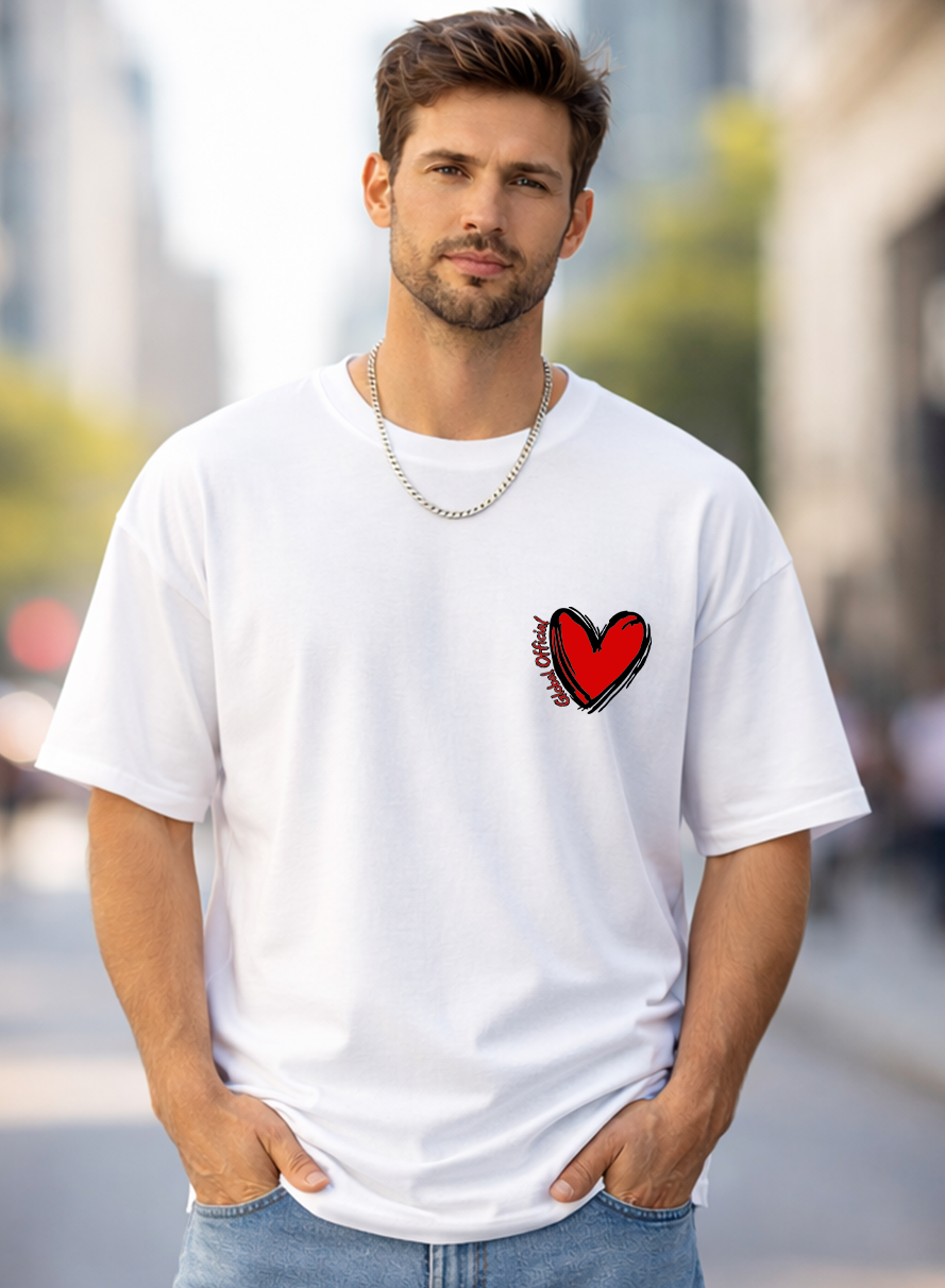 T-SHIRT GLOBAL BRAND ART. BIG HEART - BIANCO