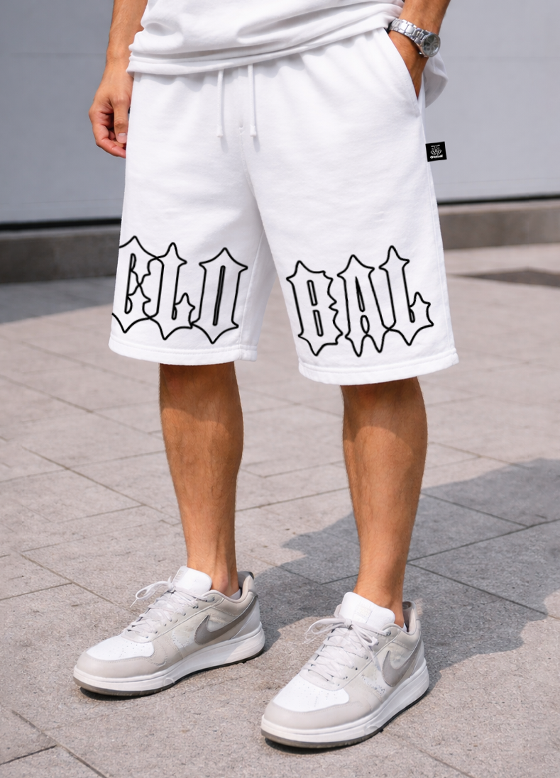 PANTALONCINO GLOBAL BRAND WRITE GOTH - BIANCO