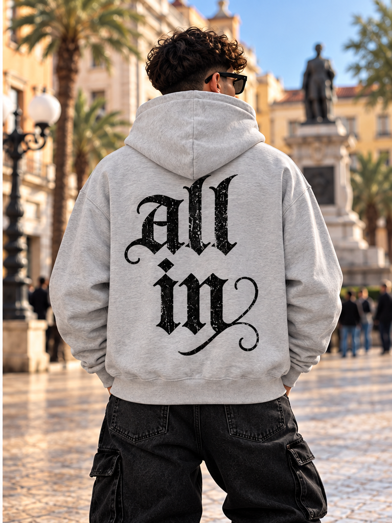 HOODIE GLOBAL BRAND REGULAR FIT GRIGIO NK - ART. ALL IN