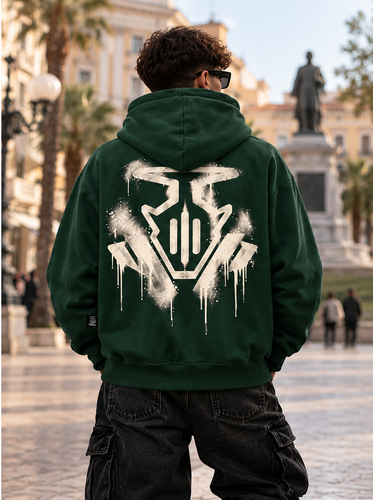 HOODIE GLOBAL BRAND REGULAR FIT VERDE - ART. GRADIENT LOGO