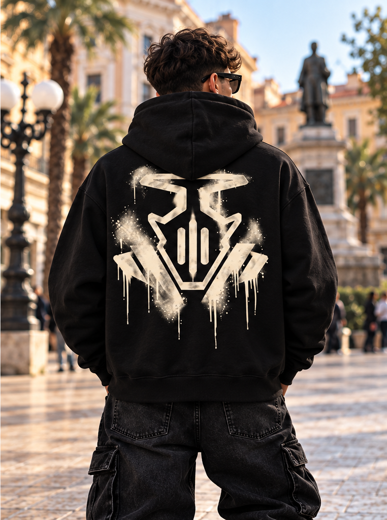 HOODIE GLOBAL BRAND REGULAR FIT NERA - ART. GRADIENT LOGO