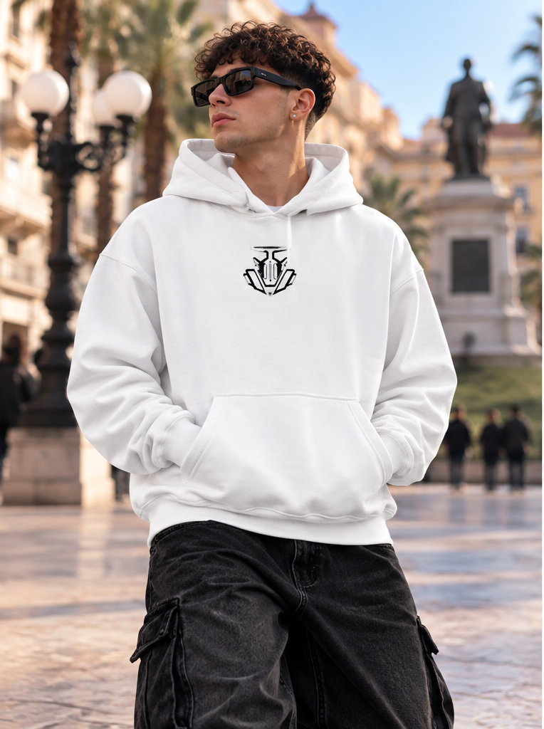 HOODIE GLOBAL BRAND REGULAR FIT BIANCO - ART. ALL IN