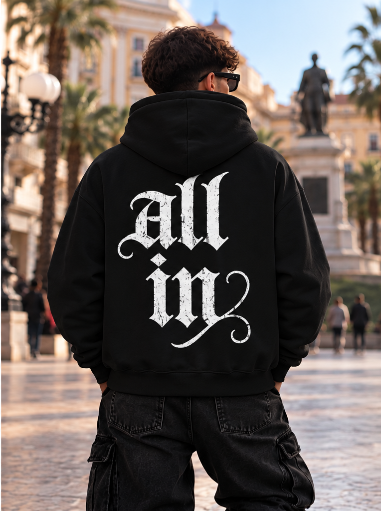 HOODIE GLOBAL BRAND REGULAR FIT NERA - ART. ALL IN