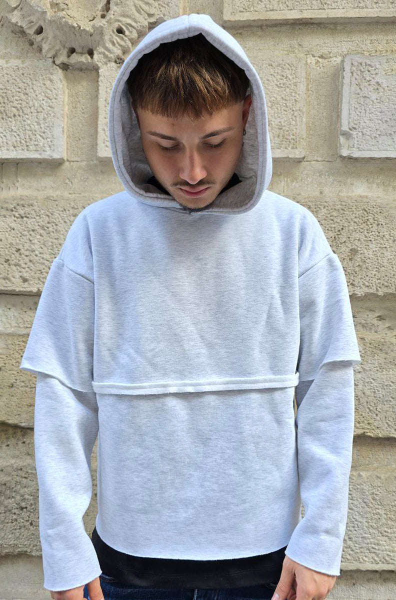 FELPA BOXY GLOBAL COD. LONG SLEAVE TAGLIO VIVO - GRIGIO NK