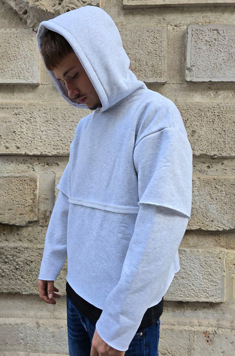 FELPA BOXY GLOBAL COD. LONG SLEAVE TAGLIO VIVO - GRIGIO NK