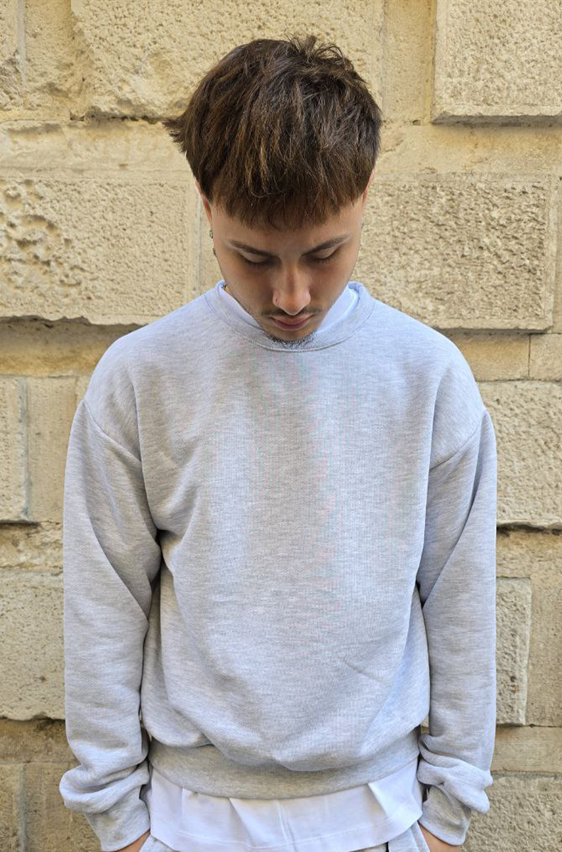 GIROCOLLO COTONE 500GSM GLOBAL BRAND MOD. DIAGONALE - GRIGIO NK