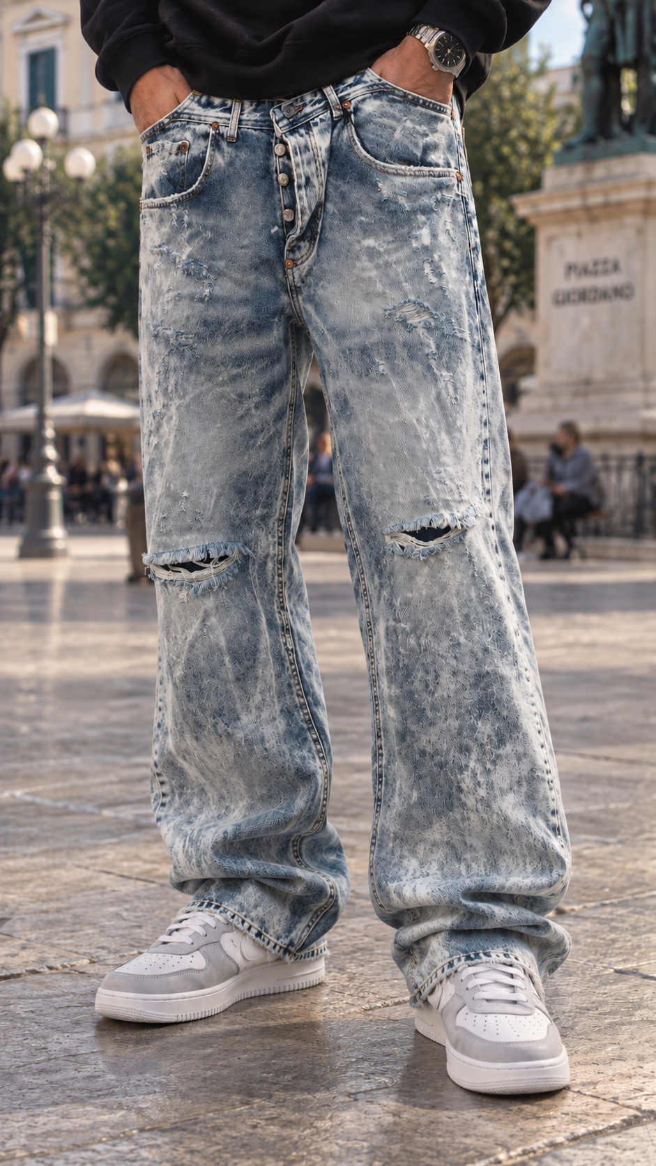 JEANS GLOBAL BRAND SUPER BAGGY BLU DENIM