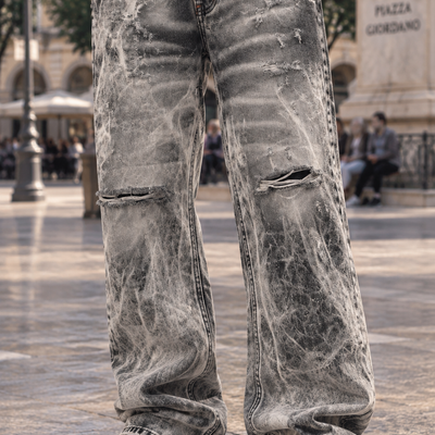 JEANS GLOBAL BRAND SUPER BAGGY GRIGIO
