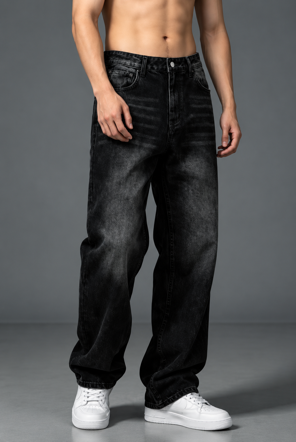 JEANS BAGGY NERO - ART. AD8832x