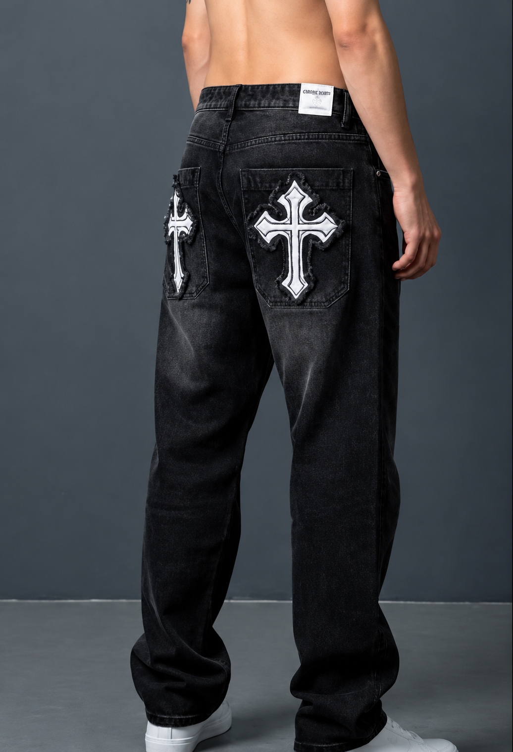 JEANS BAGGY NERO CROSS - ART. AD8851x