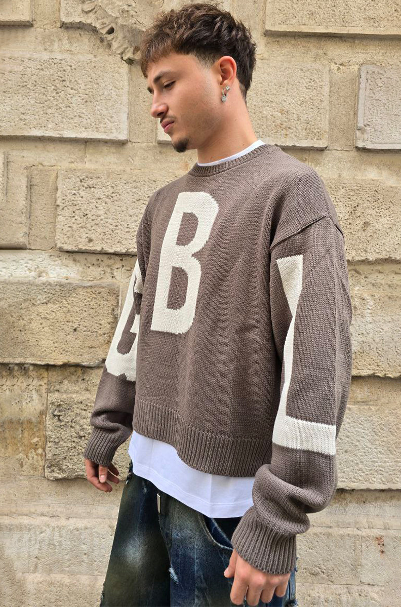 MAGLIONE CROPPED GLOBAL COD. GBL - MORO