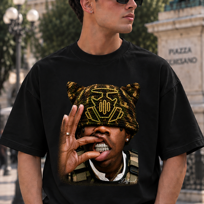 T-SHIRT GLOBAL BRAND OVERSIZE NERA - ART. CAMOUFLAGE HAT