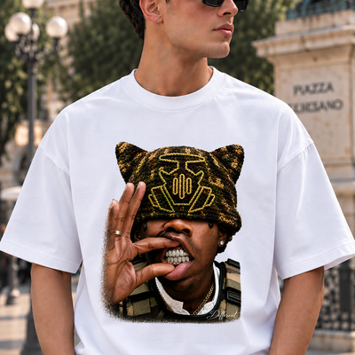 T-SHIRT GLOBAL BRAND OVERSIZE BIANCA - ART. CAMOUFLAGE HAT