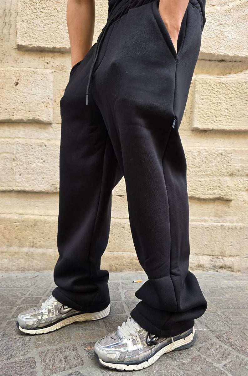 PANTALONE GLOBAL BRAND MOD. JOGGER FONDO LARGO - NERO