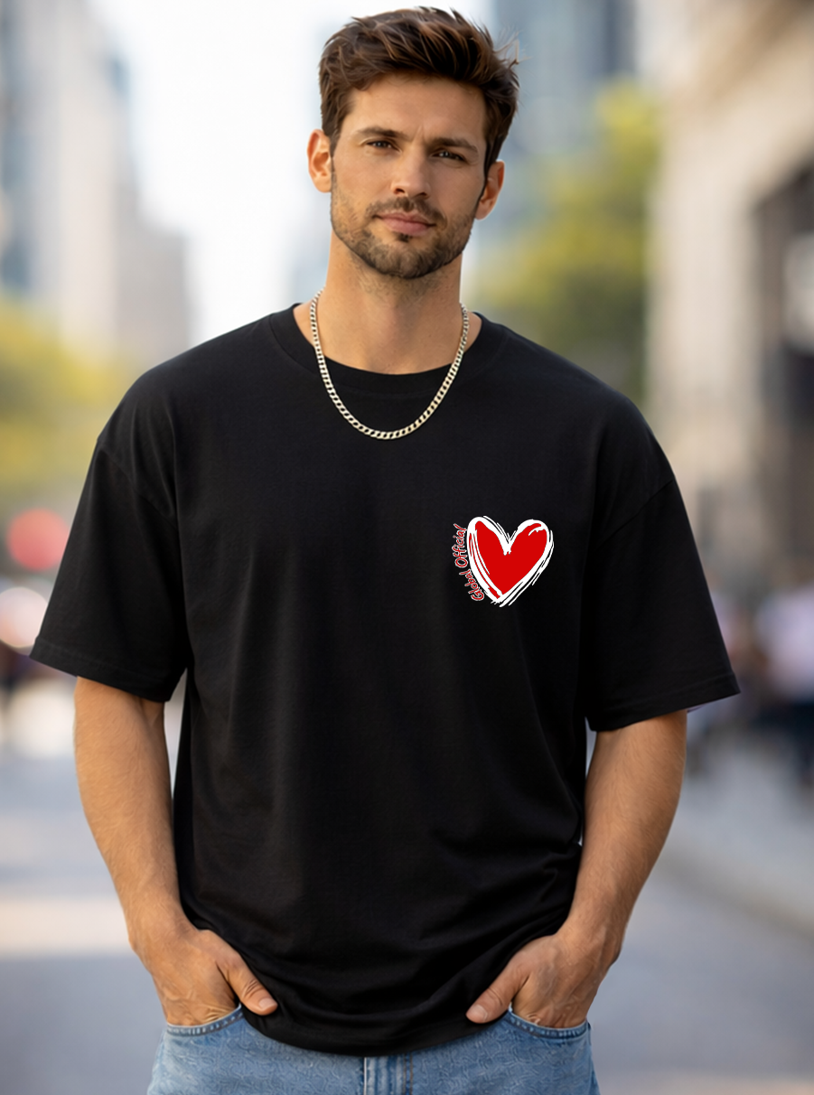 T-SHIRT GLOBAL BRAND ART. BIG HEART - NERO