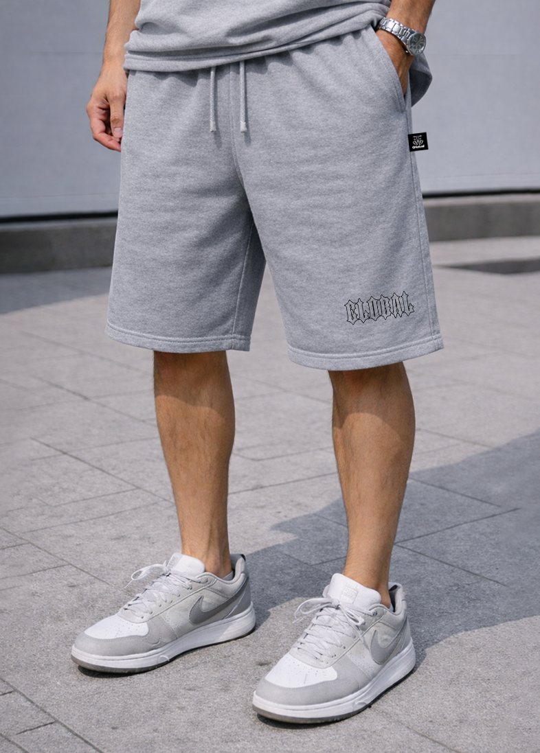 PANTALONCINO GLOBAL BRAND MINI WRITE GOTH - GRIGIO NK