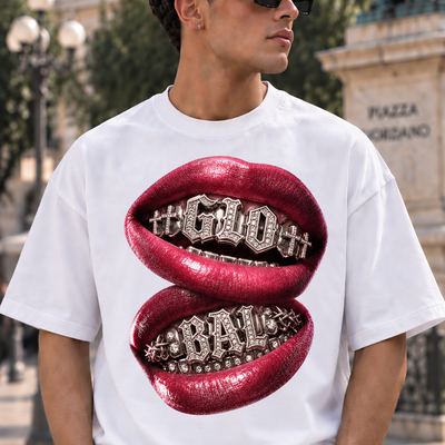 T-SHIRT GLOBAL BRAND OVERSIZE BIANCA - ART. DOUBLE MOUTH